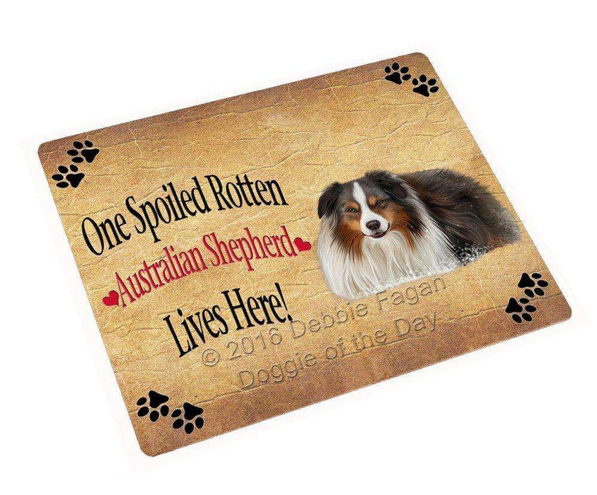 Australian Shepherd Spoiled Rotten Dog Art Portrait Print Woven Throw Sherpa Plush Fleece Blanket