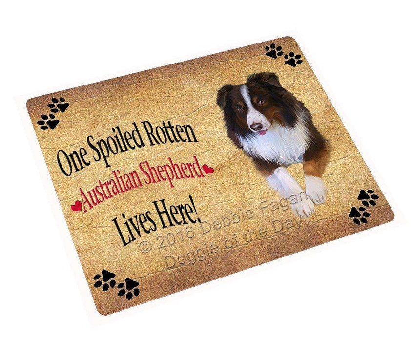 Australian Shepherd Spoiled Rotten Dog Art Portrait Print Woven Throw Sherpa Plush Fleece Blanket