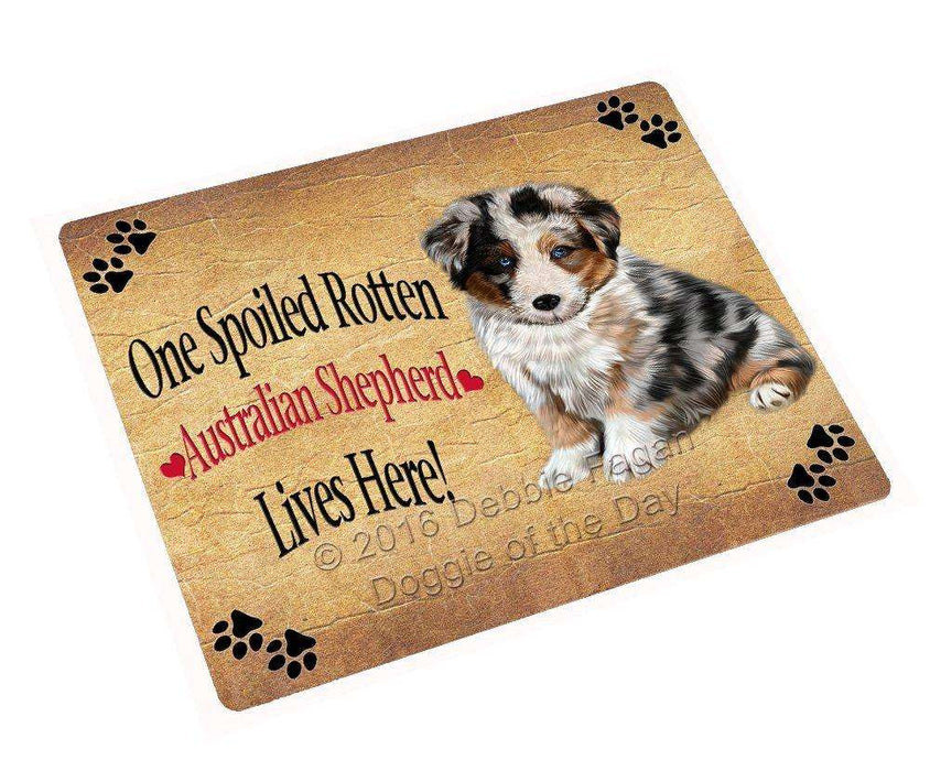 Australian Shepherd Spoiled Rotten Dog Art Portrait Print Woven Throw Sherpa Plush Fleece Blanket