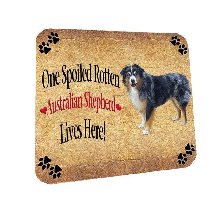 Australian Shepherd Spoiled Rotten Dog Coasters Set of 4