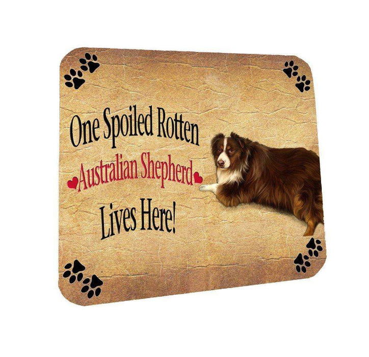 Australian Shepherd Spoiled Rotten Dog Coasters Set of 4