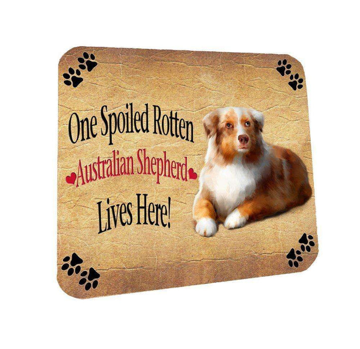 Australian Shepherd Spoiled Rotten Dog Coasters Set of 4