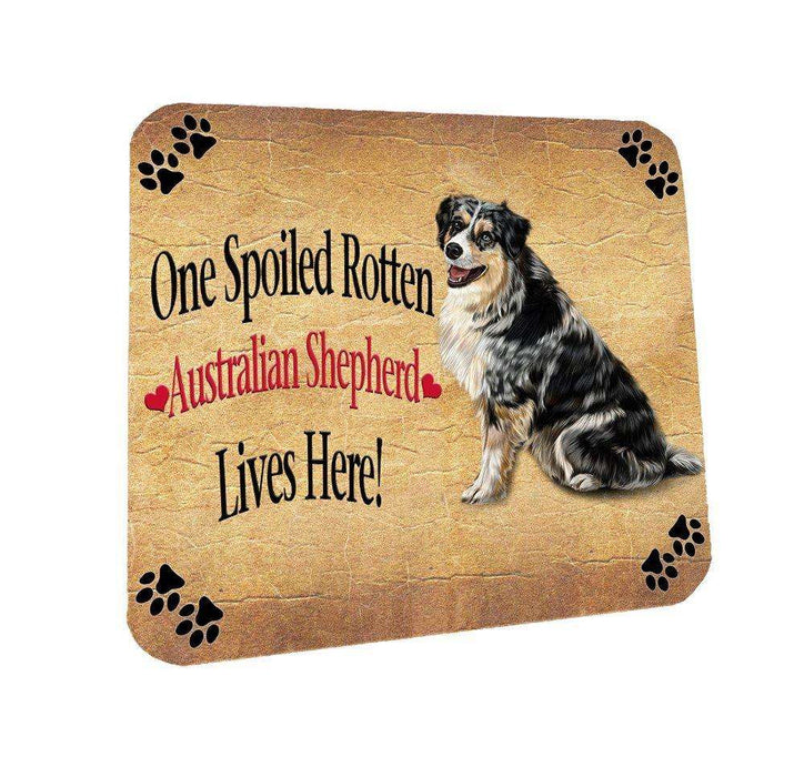 Australian Shepherd Spoiled Rotten Dog Coasters Set of 4