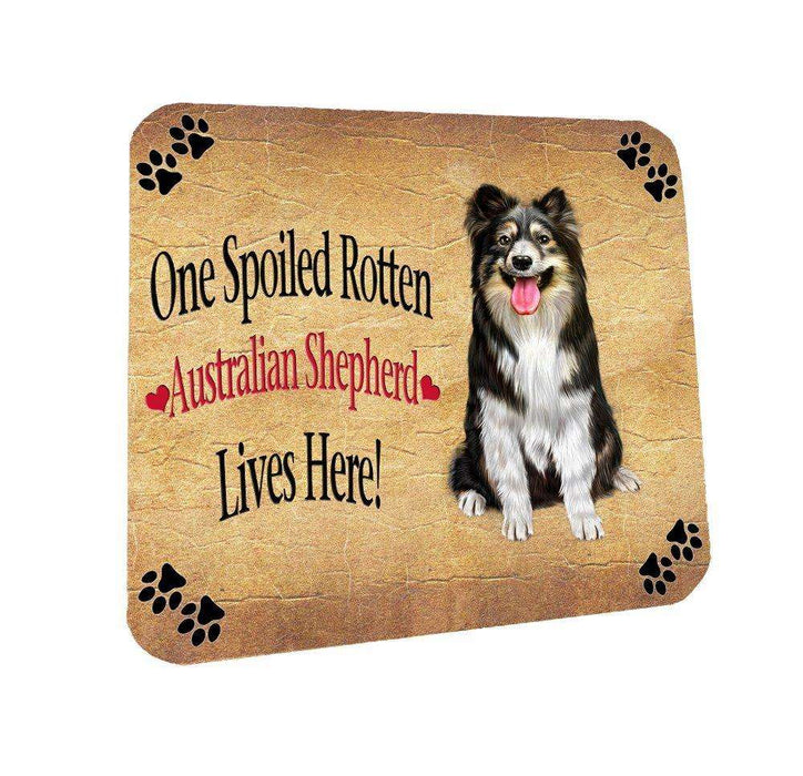 Australian Shepherd Spoiled Rotten Dog Coasters Set of 4