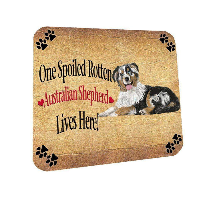 Australian Shepherd Spoiled Rotten Dog Coasters Set of 4