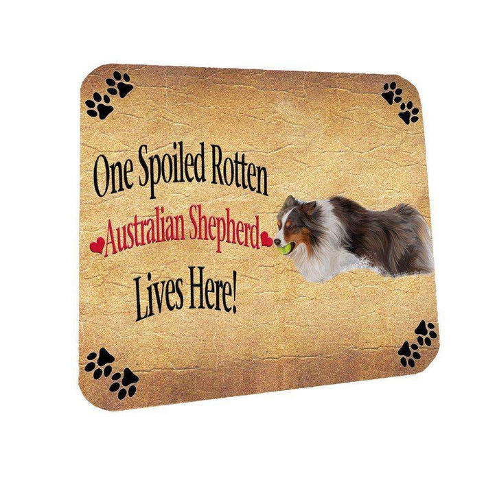 Australian Shepherd Spoiled Rotten Dog Coasters Set of 4