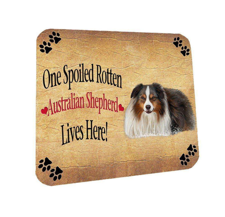 Australian Shepherd Spoiled Rotten Dog Coasters Set of 4