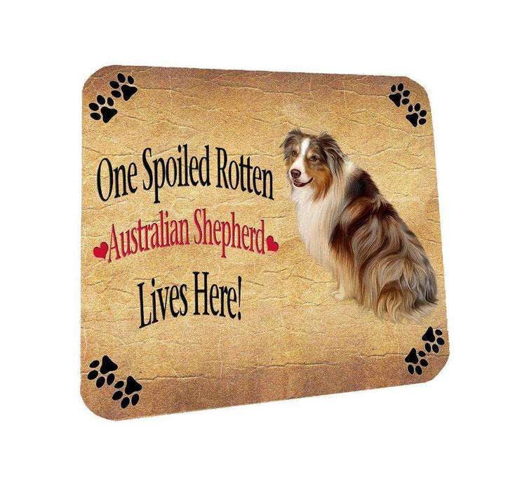 Australian Shepherd Spoiled Rotten Dog Coasters Set of 4