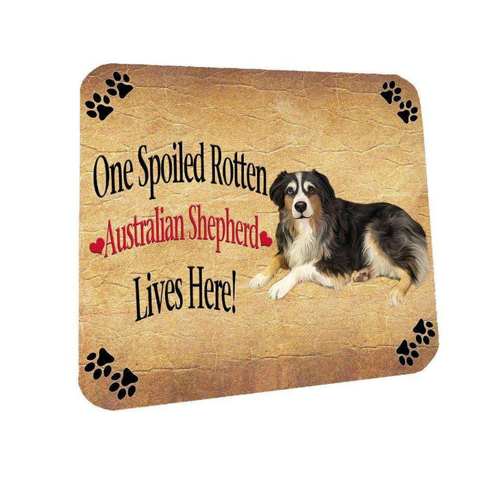 Australian Shepherd Spoiled Rotten Dog Coasters Set of 4