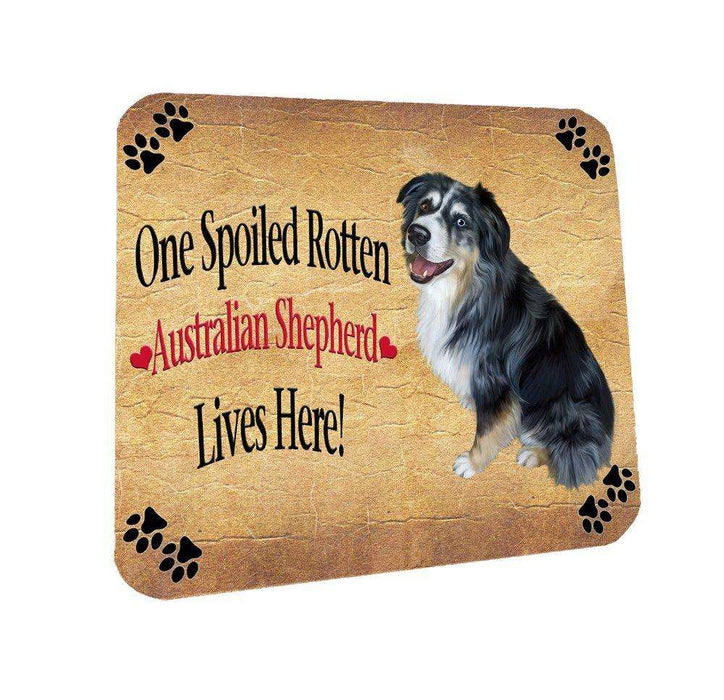 Australian Shepherd Spoiled Rotten Dog Coasters Set of 4