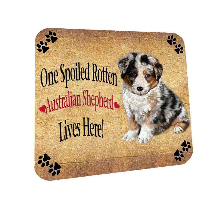 Australian Shepherd Spoiled Rotten Dog Coasters Set of 4