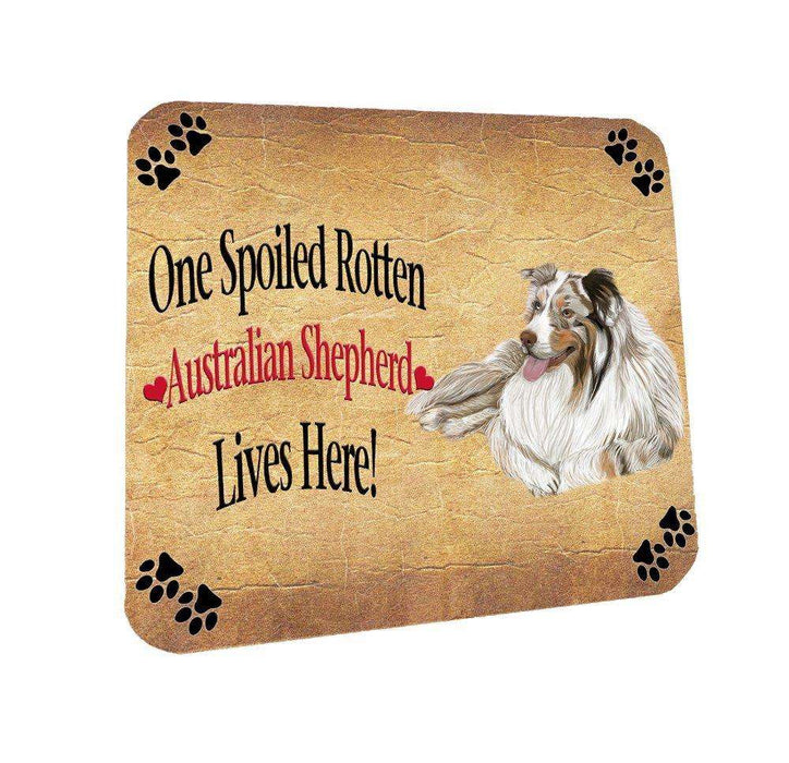 Australian Shepherd Spoiled Rotten Dog Coasters Set of 4