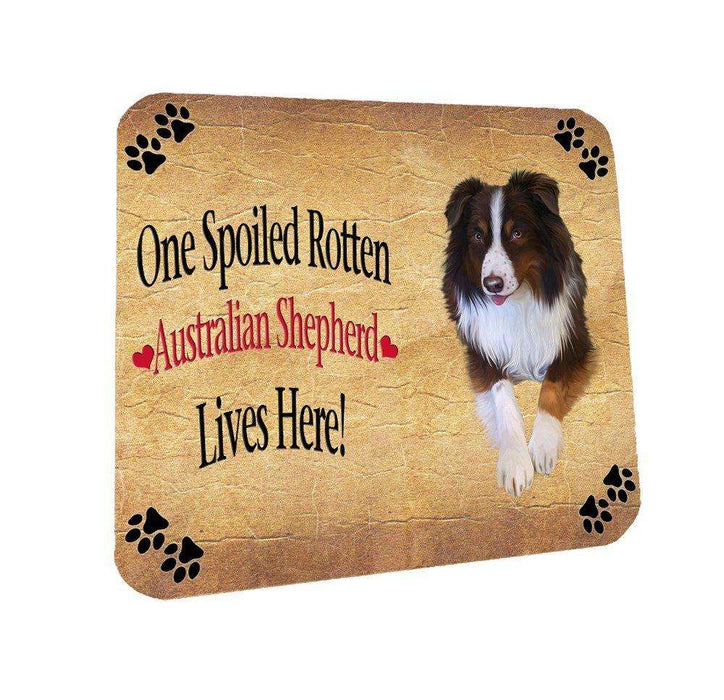 Australian Shepherd Spoiled Rotten Dog Coasters Set of 4