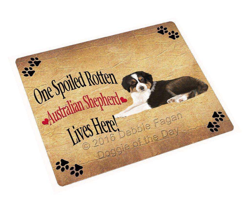 Australian Shepherd Spoiled Rotten Dog Tempered Cutting Board