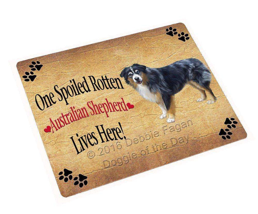 Australian Shepherd Spoiled Rotten Dog Tempered Cutting Board