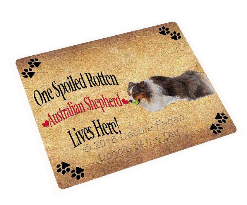 Australian Shepherd Spoiled Rotten Dog Tempered Cutting Board