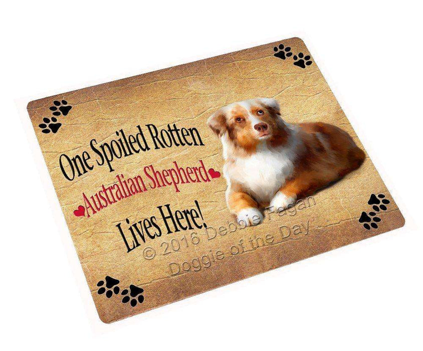 Australian Shepherd Spoiled Rotten Dog Tempered Cutting Board