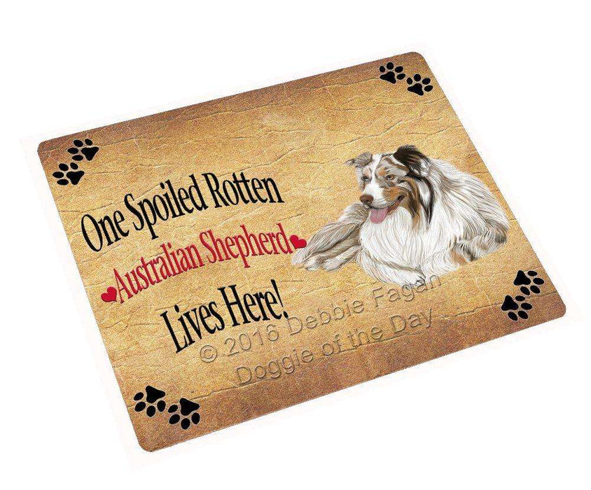 Australian Shepherd Spoiled Rotten Dog Tempered Cutting Board