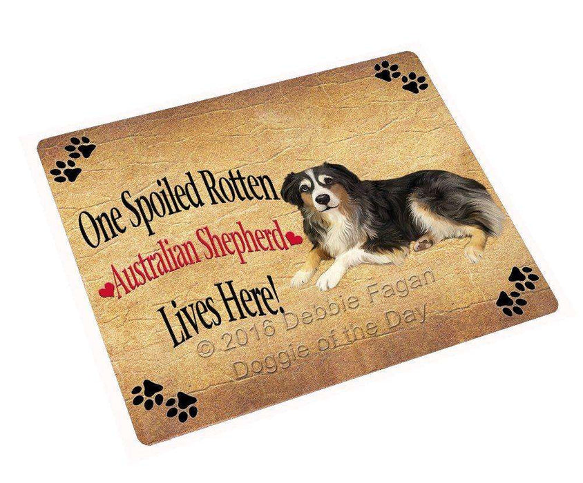 Australian Shepherd Spoiled Rotten Dog Tempered Cutting Board