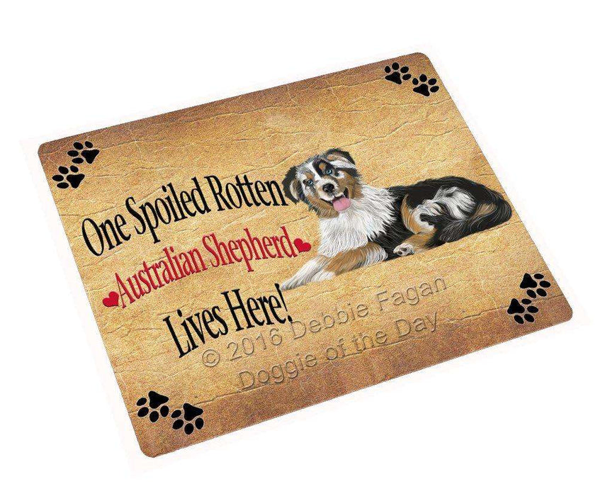 Australian Shepherd Spoiled Rotten Dog Tempered Cutting Board