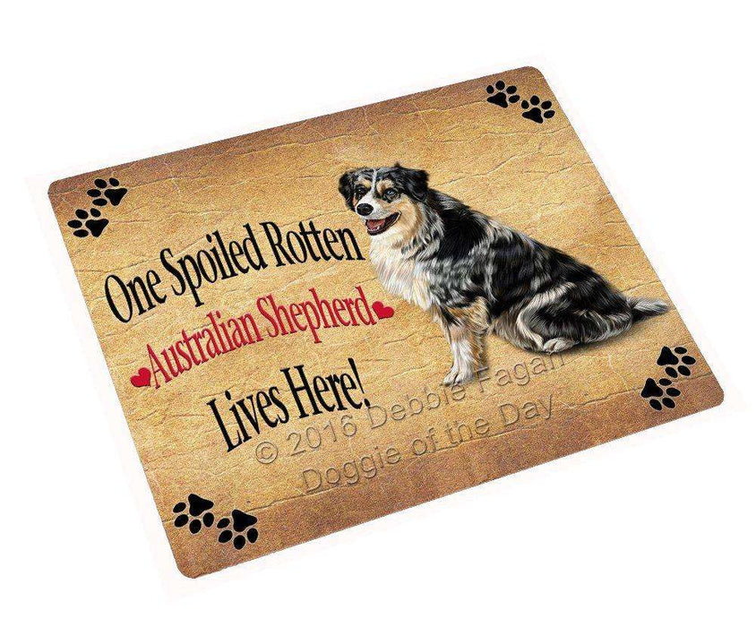 Australian Shepherd Spoiled Rotten Dog Tempered Cutting Board