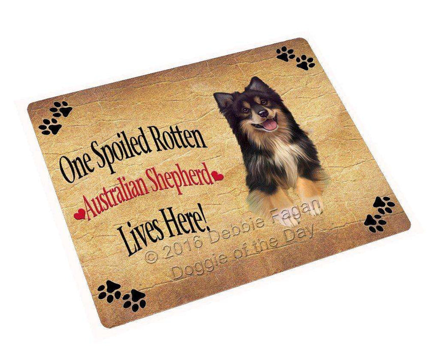 Australian Shepherd Spoiled Rotten Dog Tempered Cutting Board