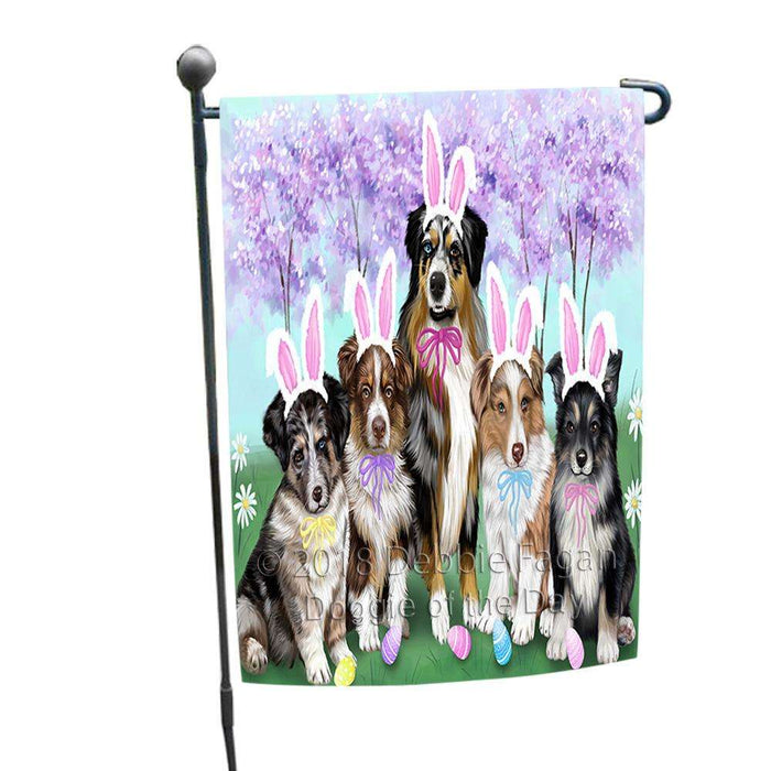 Australian Shepherds Dog Easter Holiday Garden Flag GFLG54294