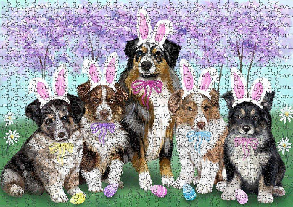 Australian Shepherds Dog Easter Holiday Puzzle with Photo Tin PUZL49950