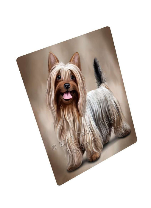 Australian Silky Terrier Dog Art Portrait Print Woven Throw Sherpa Plush Fleece Blanket D011