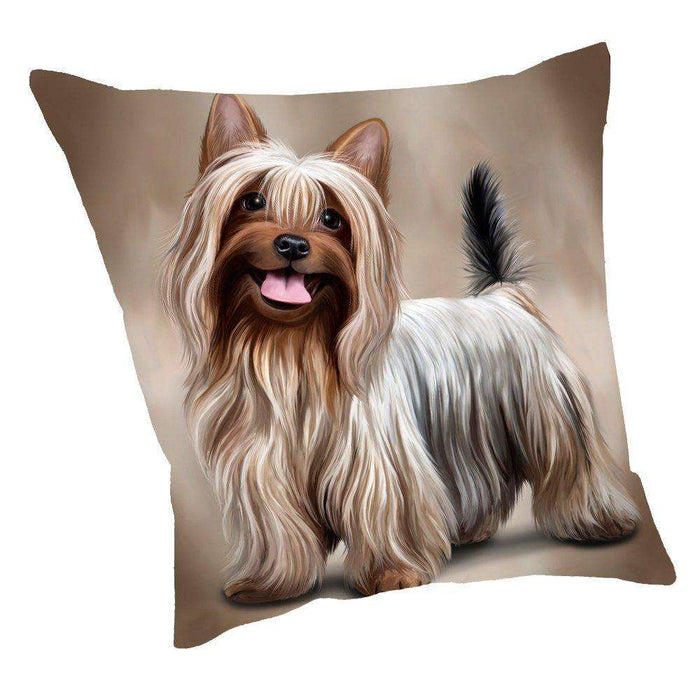 Australian Silky Terrier Dog Throw Pillow D002