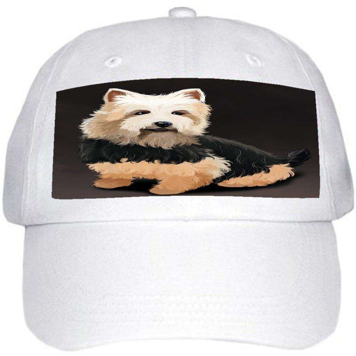 Australian Terrier Dog Ball Hat Cap Off White