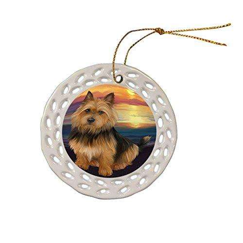 Australian Terrier Dog Ceramic Doily Ornament DPOR48416