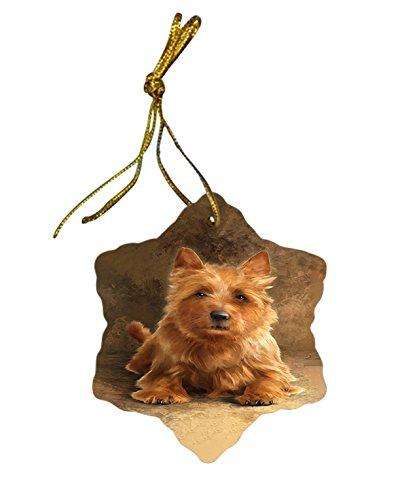Australian Terrier Dog Christmas Snowflake Ceramic Ornament