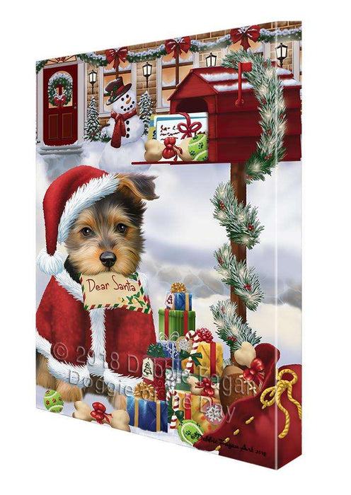 Australian Terrier Dog Dear Santa Letter Christmas Holiday Mailbox Canvas Print Wall Art Décor CVS99521