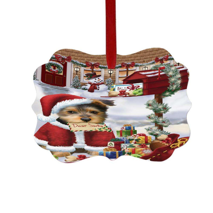 Australian Terrier Dog Dear Santa Letter Christmas Holiday Mailbox Double-Sided Photo Benelux Christmas Ornament LOR49004