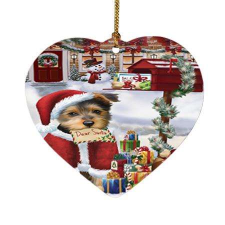 Australian Terrier Dog Dear Santa Letter Christmas Holiday Mailbox Heart Christmas Ornament HPOR53519