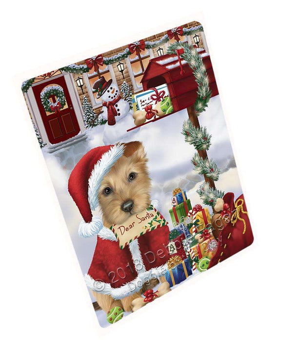 Australian Terrier Dog Dear Santa Letter Christmas Holiday Mailbox Large Refrigerator / Dishwasher Magnet RMAG82002