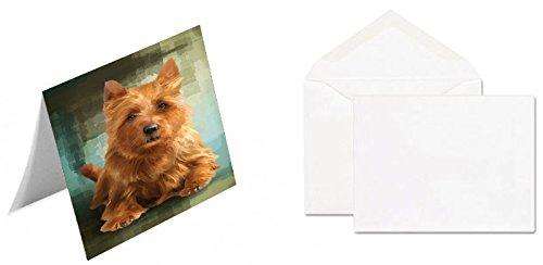 Australian Terrier Dog Handmade Artwork Assorted Pets Greeting Cards and Note Cards with Envelopes for All Occasions and Holiday Seasons