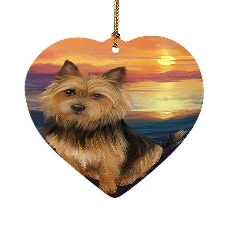 Australian Terrier Dog Heart Christmas Ornament HPOR48474