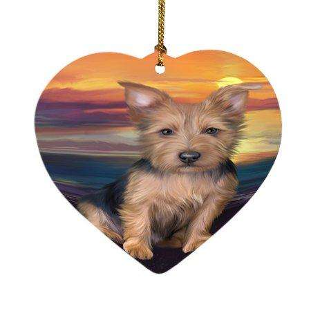 Australian Terrier Dog Heart Christmas Ornament HPOR48478