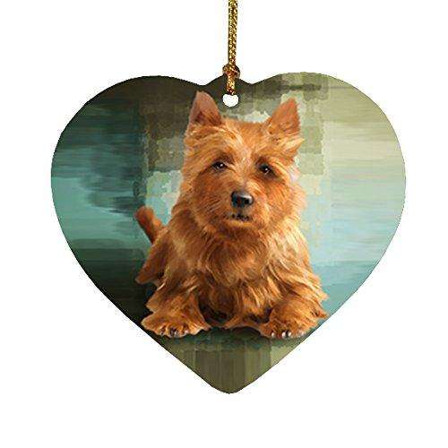 Australian Terrier Dog Heart Christmas Ornament