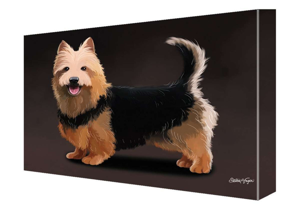 Australian Terrier Dog Painting Printed on Canvas Wall Art Signed