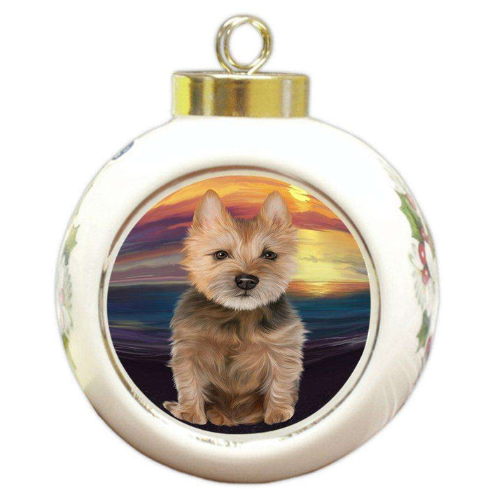 Australian Terrier Dog Round Ball Christmas Ornament RBPOR48477