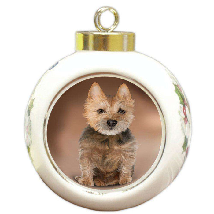 Australian Terrier Dog Round Ball Christmas Ornament RBPOR48479