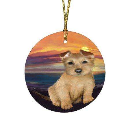 Australian Terrier Dog Round Christmas Ornament RFPOR48467