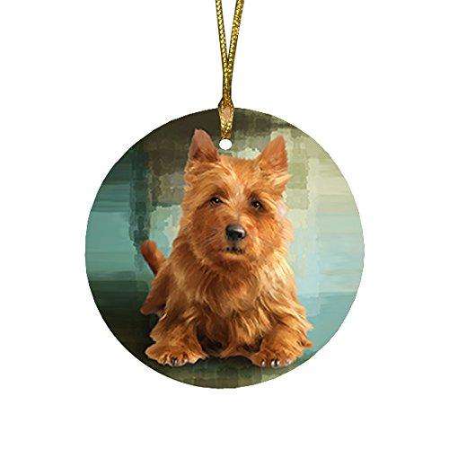 Australian Terrier Dog Round Christmas Ornament