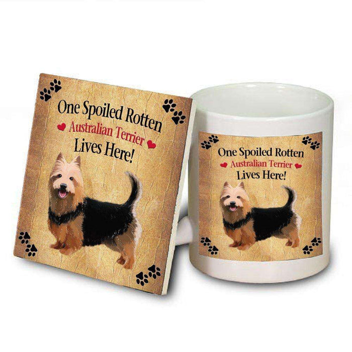 Australian Terrier Spoiled Rotten Dog Mug and Coaster Set