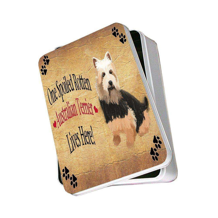 Australian Terrier Spoiled Rotten Dog Photo Storage Tin