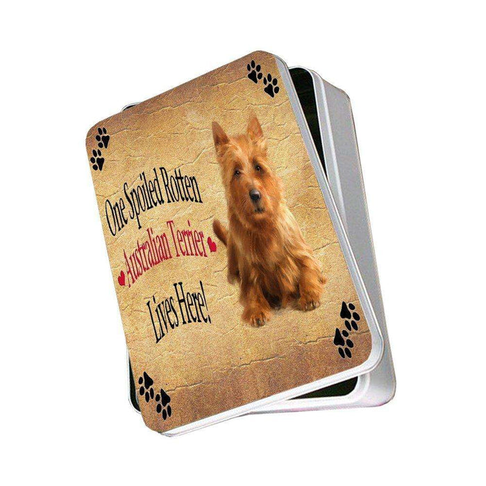 Australian Terrier Spoiled Rotten Dog Photo Storage Tin