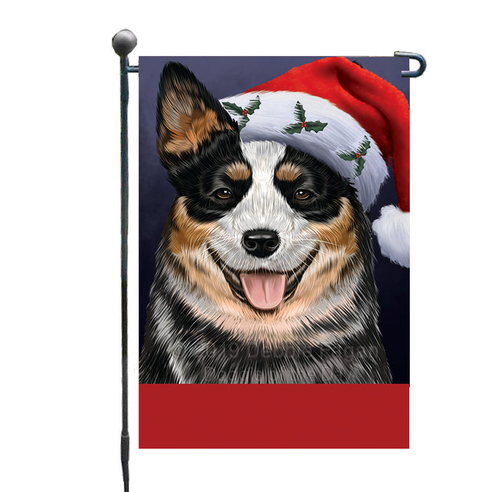 Personalized Christmas Holidays Australian Cattle Dog Wearing Santa Hat Portrait Head Custom Garden Flags GFLG-DOTD-A59794